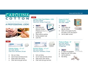 Get Your Free Carolina Cotton Sample Pack - Face Mask, Esthetic Wipes, Pedicure Rope, and More