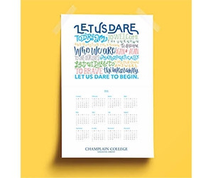 Get Ready for 2021 with a Free Wall Calendar from Champlain College