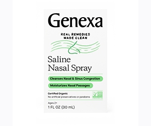 Get Your Free Saline Nasal Spray from Genexa - Naturally Moisturize and Cleanse Your Nasal Passages