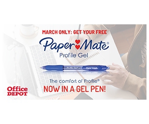 Get a Free Papermate Profile Gel Pen by Registering for Office Depot Savings Program