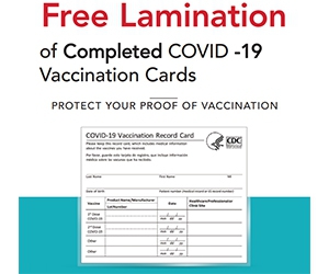 Free Lamination of COVID-19 Vaccination Cards at Office Depot and Staples
