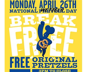 Enjoy a Free Original Pretzel from Wetzel's Pretzels