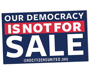 Free "Democracy Is Not For Sale" Sticker
