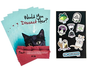 Stop Animal Dissection Stickers for Free from PETA