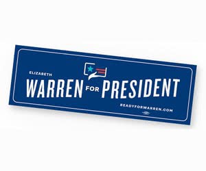 Free "Elizabeth Warren For President" Bumper Sticker
