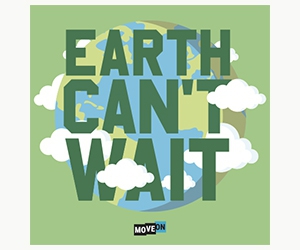 Get a Free Earth Can't Wait Sticker and Support the Climate Crisis Campaign