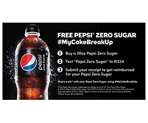 Buy a 20oz Pepsi Zero Sugar, Get a Free 20oz Pepsi Zero Sugar - Limited Time Offer