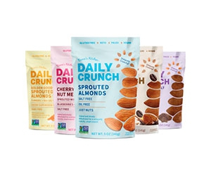 Get a Voucher for Free Sprouted Almond Snacks from Daily Crunch Snacks